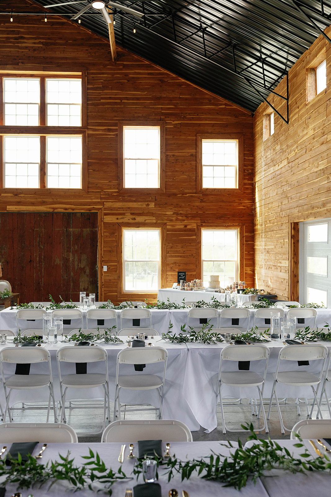 Jess + Matt Wedding Day The View at Plum Creek Venue with Formal Tables and Chairs
